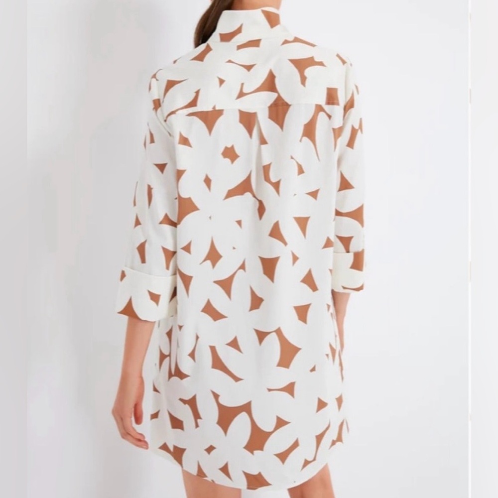 Tuckernuck Cream And Brown Patterned Button-Up Dr… - image 2